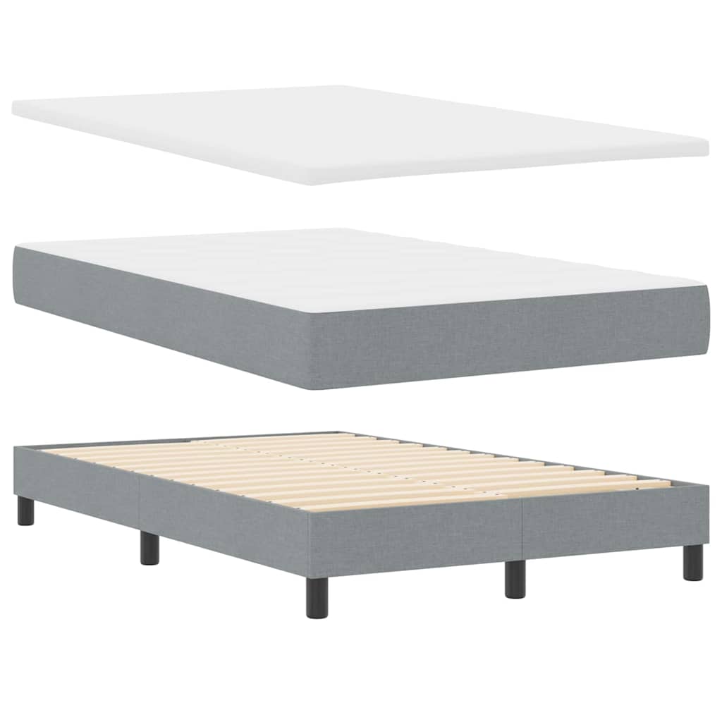 Box spring seng med hovedgærde Lysegrå 120 x 190 cm Stof