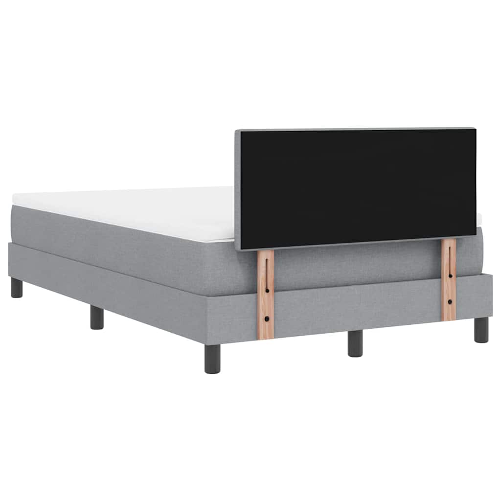 Box spring seng med hovedgærde Lysegrå 120 x 190 cm Stof