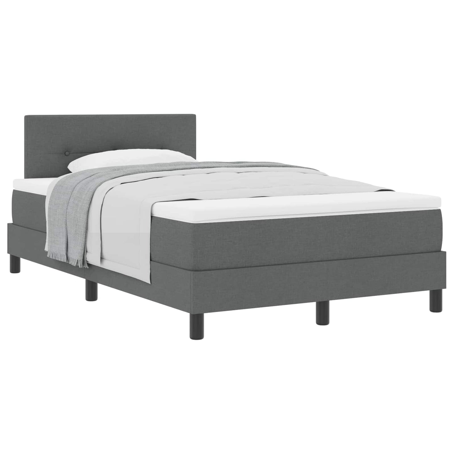Box spring seng med hovedgærde Mørkegrå 120 x 190 cm Stof