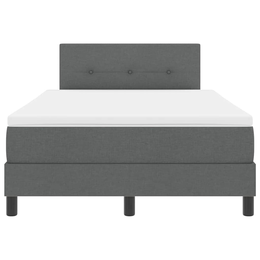 Box spring seng med hovedgærde Mørkegrå 120 x 190 cm Stof