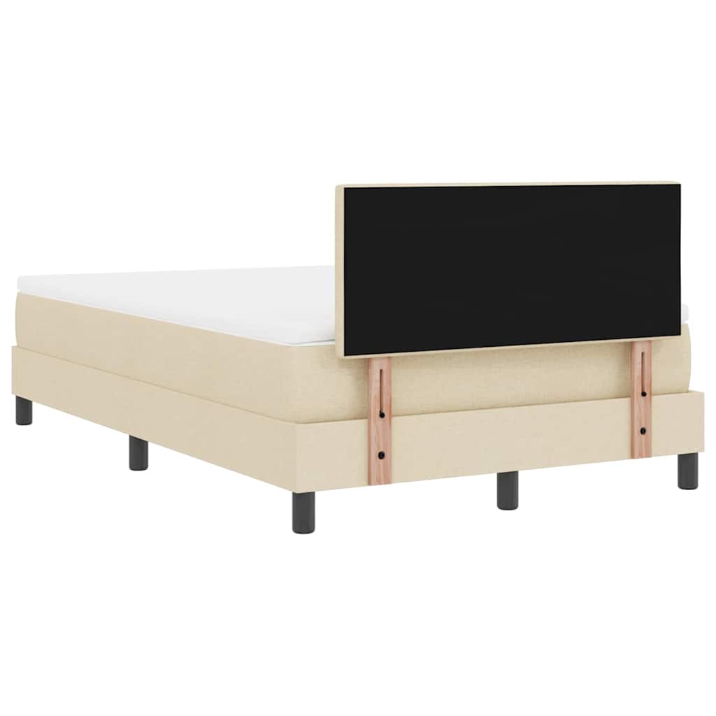 Box spring seng med hovedgærde Creme 120 x 190 cm Stof