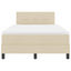 Box spring seng med hovedgærde Creme 120 x 190 cm Stof
