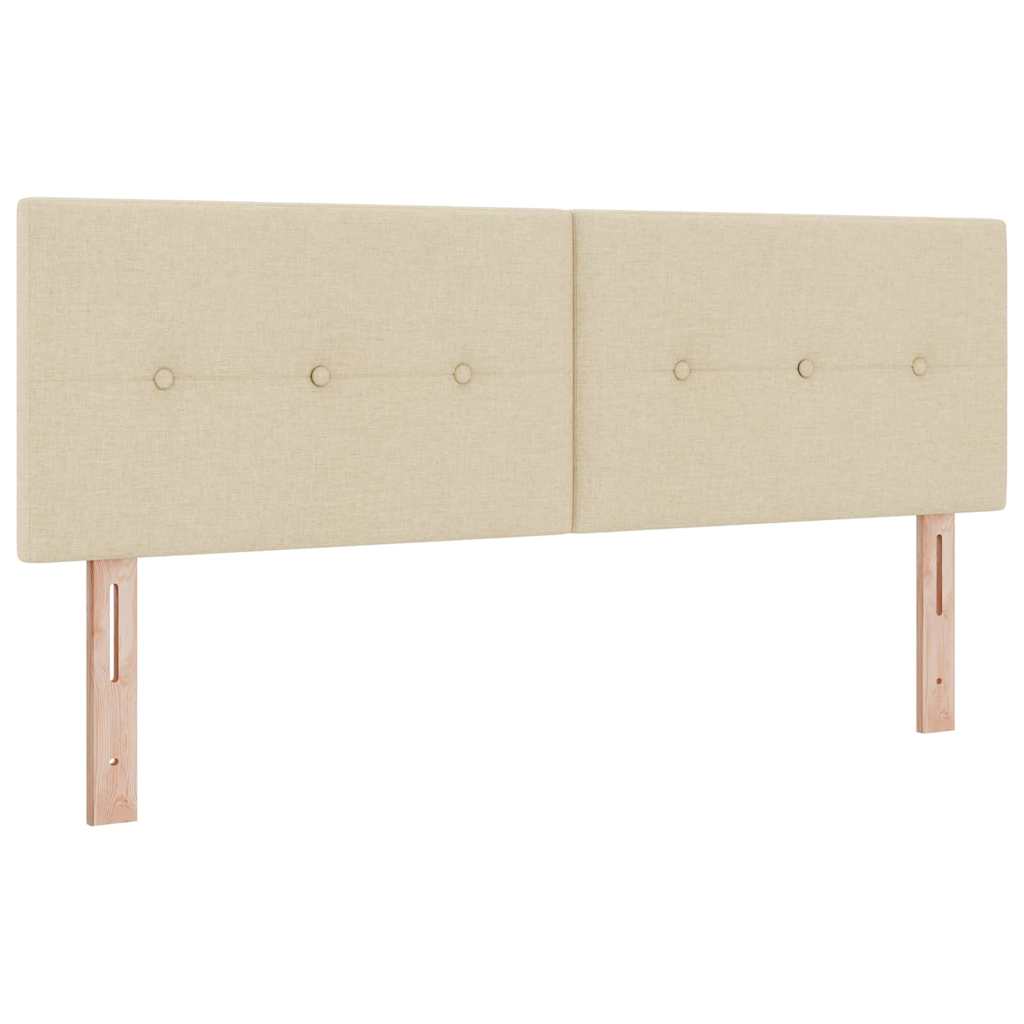 Box spring seng med hovedgærde Creme 160 x 200 cm Stof