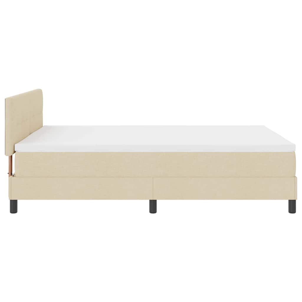 Box spring seng med hovedgærde Creme 160 x 200 cm Stof