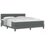 Box spring seng med hovedgærde Mørkegrå 180 x 200 cm Stof