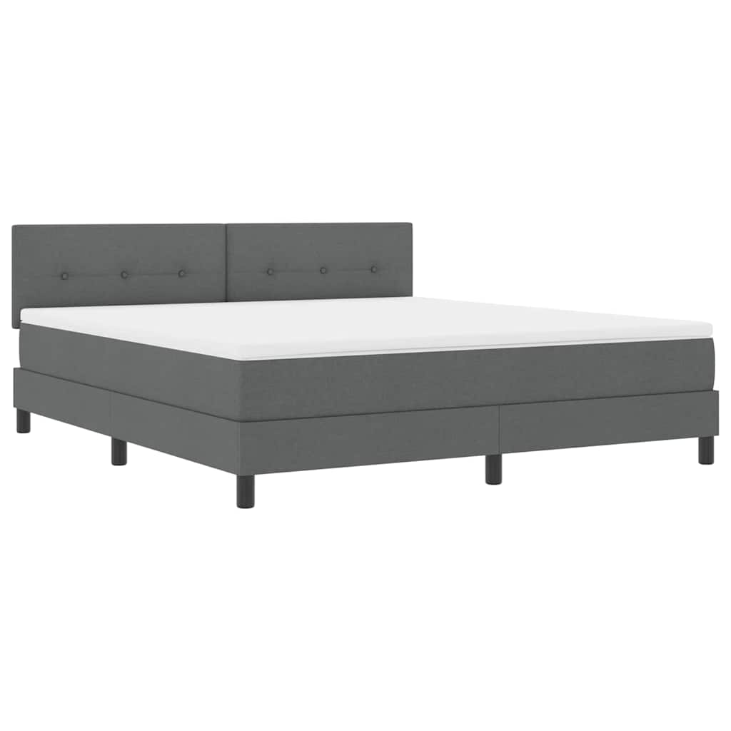 Box spring seng med hovedgærde Mørkegrå 180 x 200 cm Stof