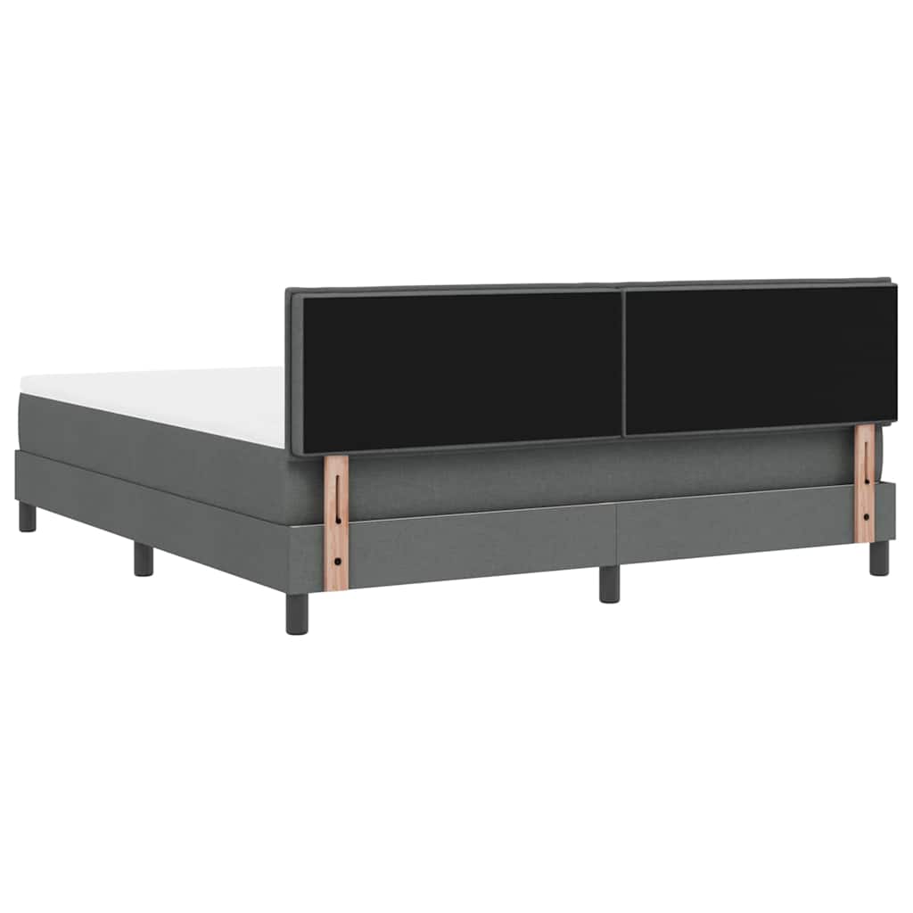 Box spring seng med hovedgærde Mørkegrå 180 x 200 cm Stof