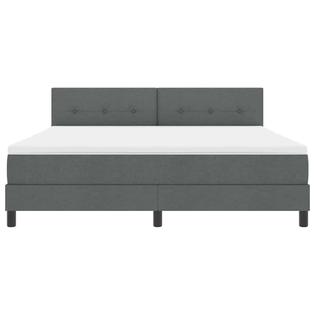 Box spring seng med hovedgærde Mørkegrå 180 x 200 cm Stof