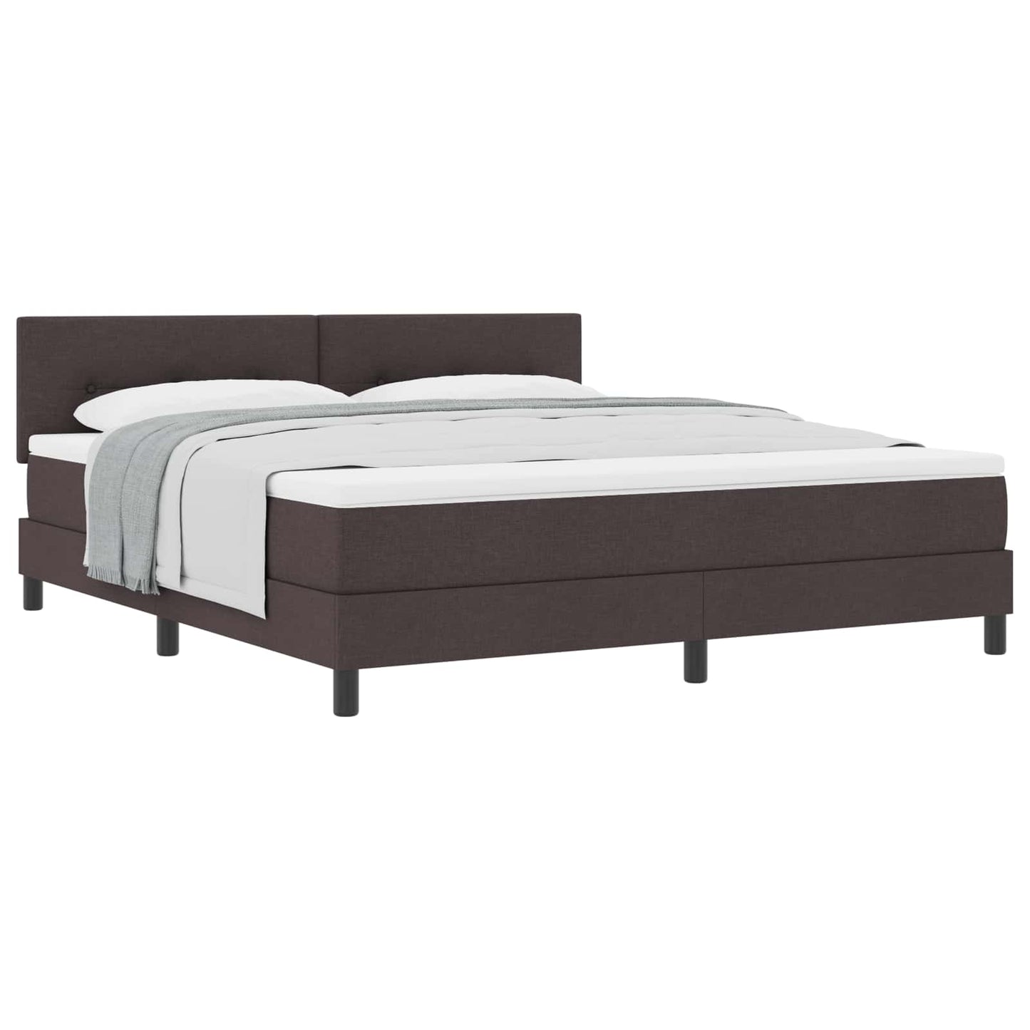 Box spring seng med hovedgærde Mørk Brun 180 x 200 cm Stof