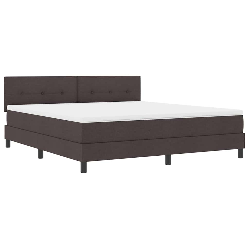 Box spring seng med hovedgærde Mørk Brun 180 x 200 cm Stof