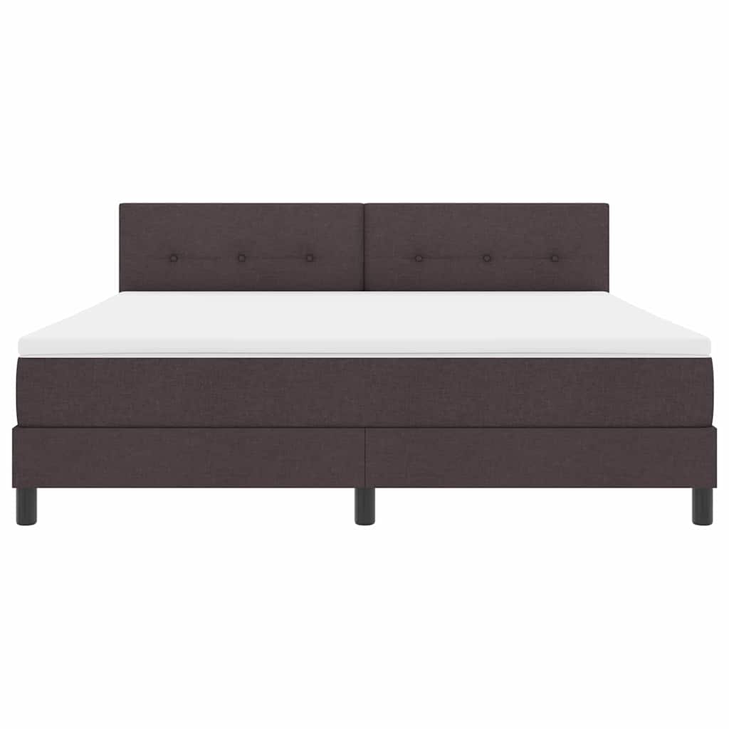 Box spring seng med hovedgærde Mørk Brun 180 x 200 cm Stof
