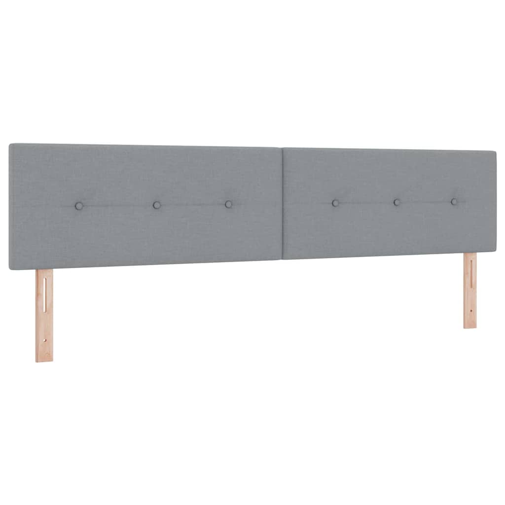 Box spring seng med hovedgærde Lysegrå 200 x 200 cm Stof
