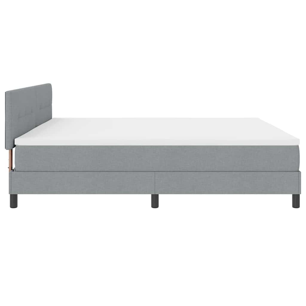 Box spring seng med hovedgærde Lysegrå 200 x 200 cm Stof