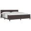 Box spring seng med hovedgærde Mørk Brun 200 x 200 cm Stof