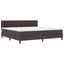 Box spring seng med hovedgærde Mørk Brun 200 x 200 cm Stof
