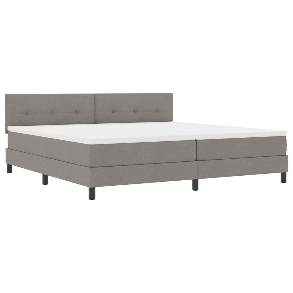 Box spring seng med hovedgærde Gråbrun 200 x 200 cm Stof