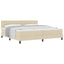 Box spring seng med hovedgærde Creme 200 x 200 cm Stof