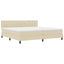 Box spring seng med hovedgærde Creme 200 x 200 cm Stof