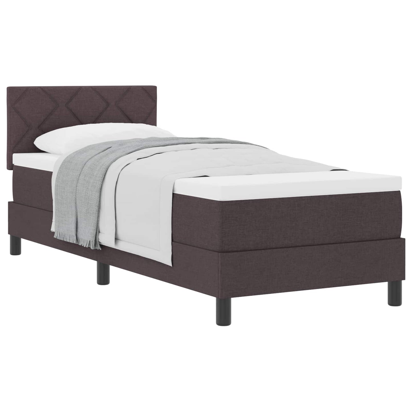 Box spring seng med hovedgærde Mørk Brun 80 x 200 cm Stof