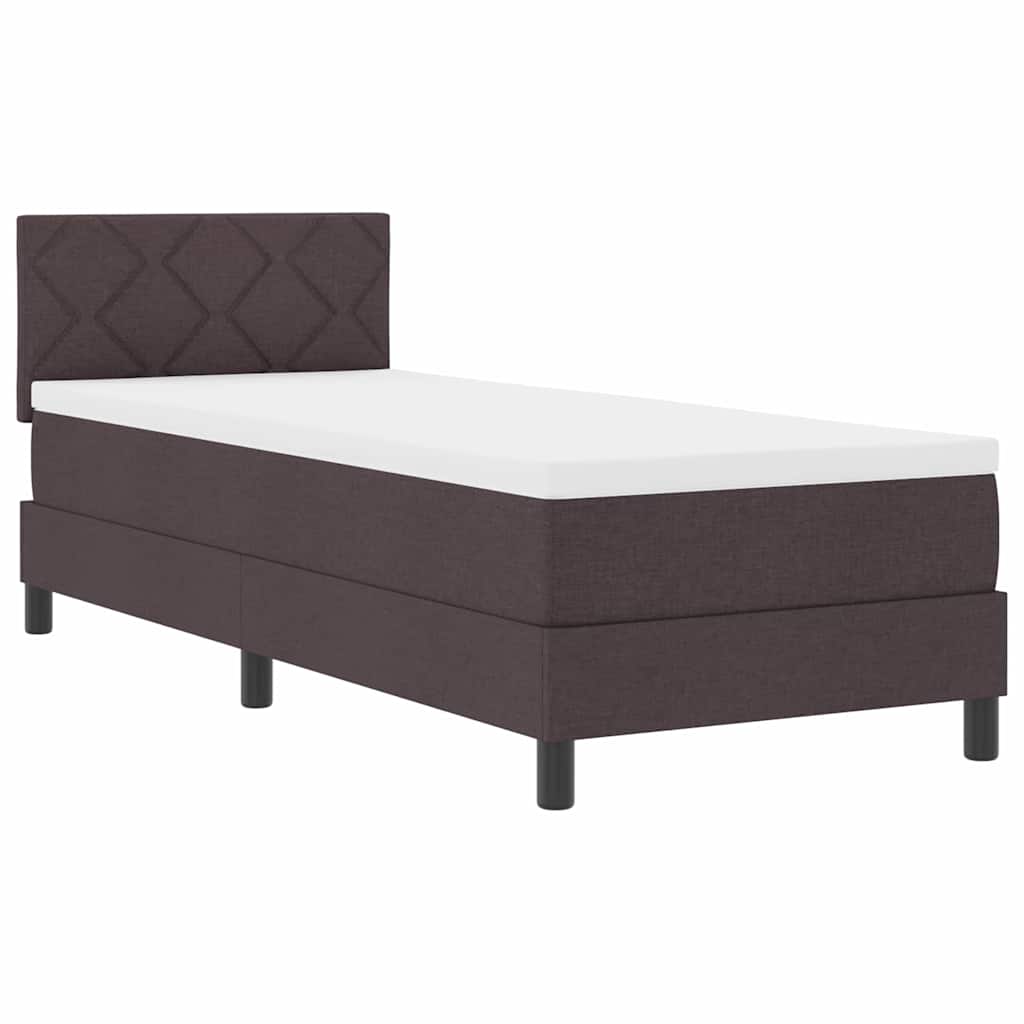 Box spring seng med hovedgærde Mørk Brun 80 x 200 cm Stof