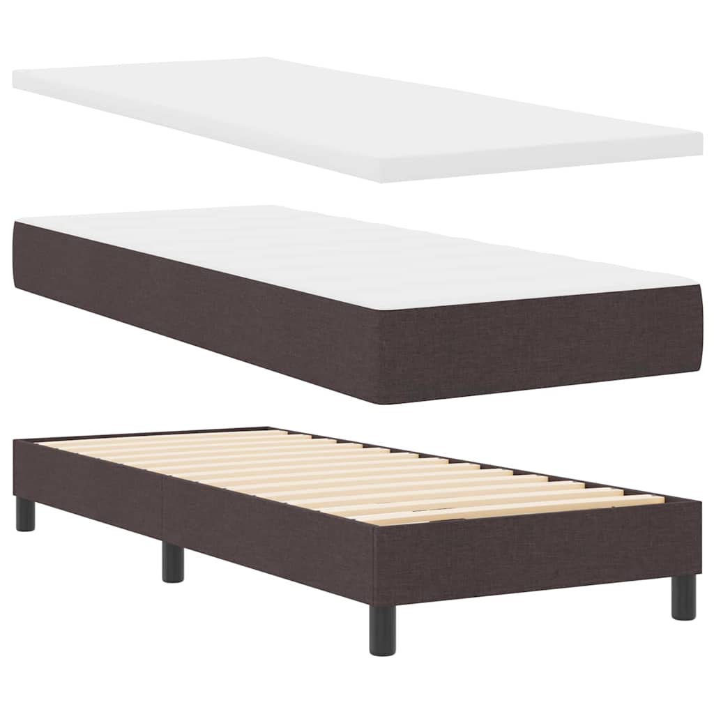 Box spring seng med hovedgærde Mørk Brun 80 x 200 cm Stof