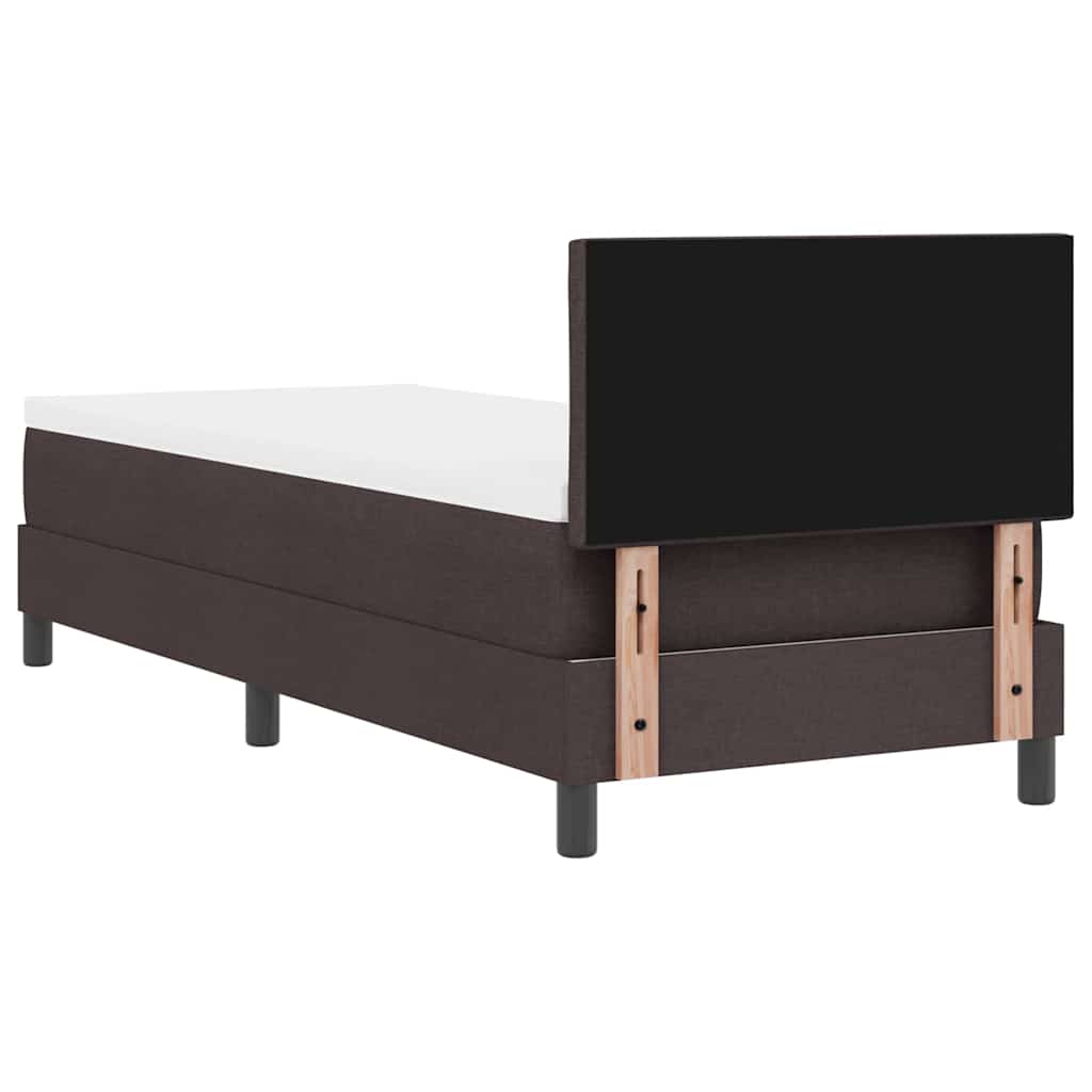 Box spring seng med hovedgærde Mørk Brun 80 x 200 cm Stof