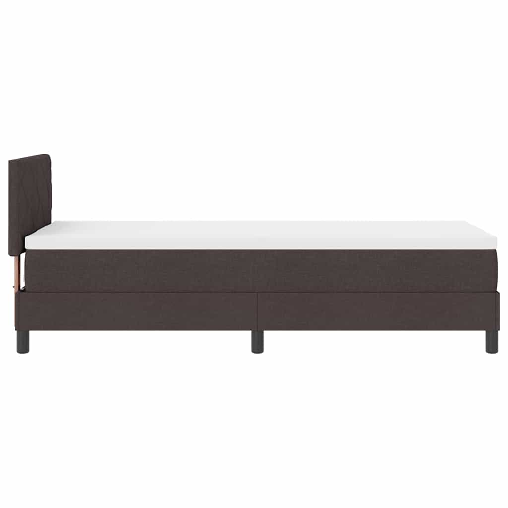 Box spring seng med hovedgærde Mørk Brun 80 x 200 cm Stof
