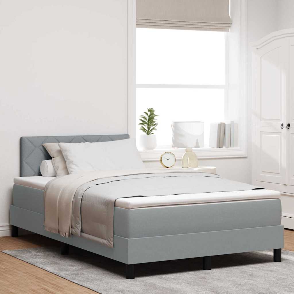 Box spring seng med hovedgærde Lysegrå 120 x 200 cm Stof