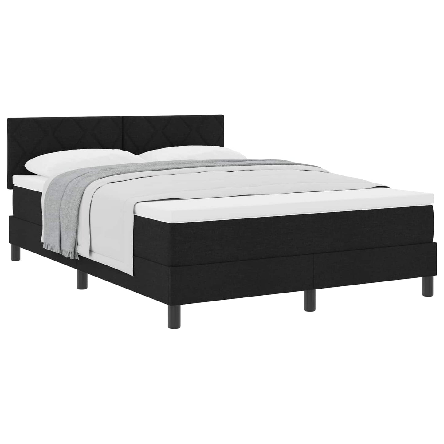 Box spring seng med hovedgærde Sort 140 x 200 cm Stof