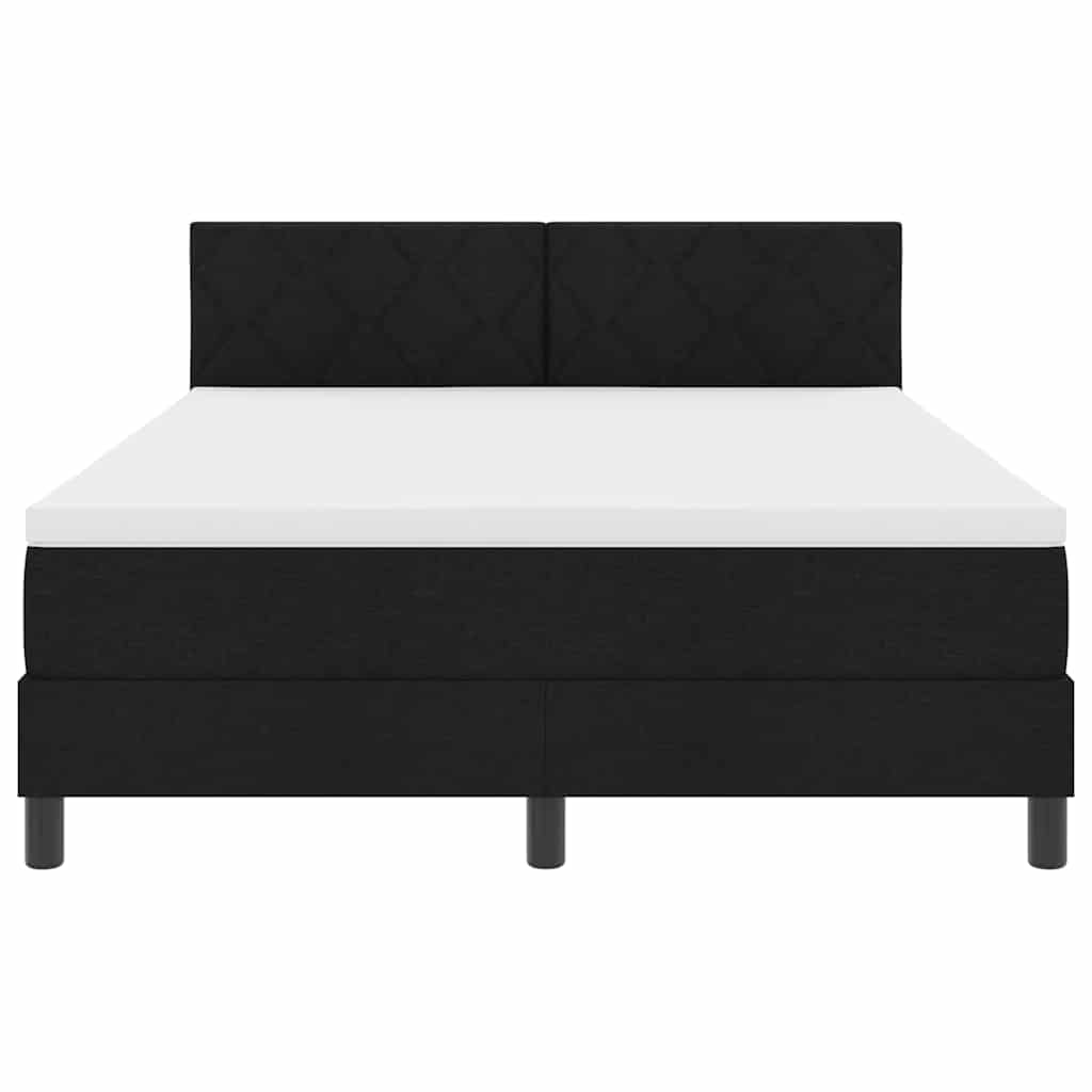 Box spring seng med hovedgærde Sort 140 x 200 cm Stof