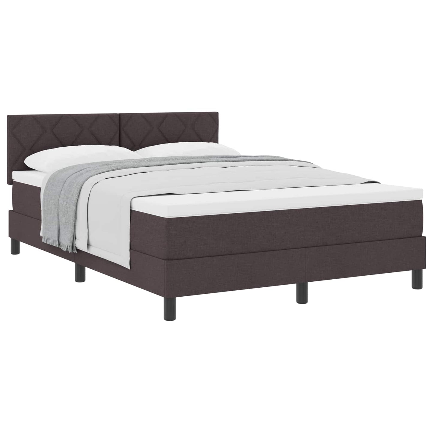 Box spring seng med pude Mørk Brun 140 x 200 cm Stof