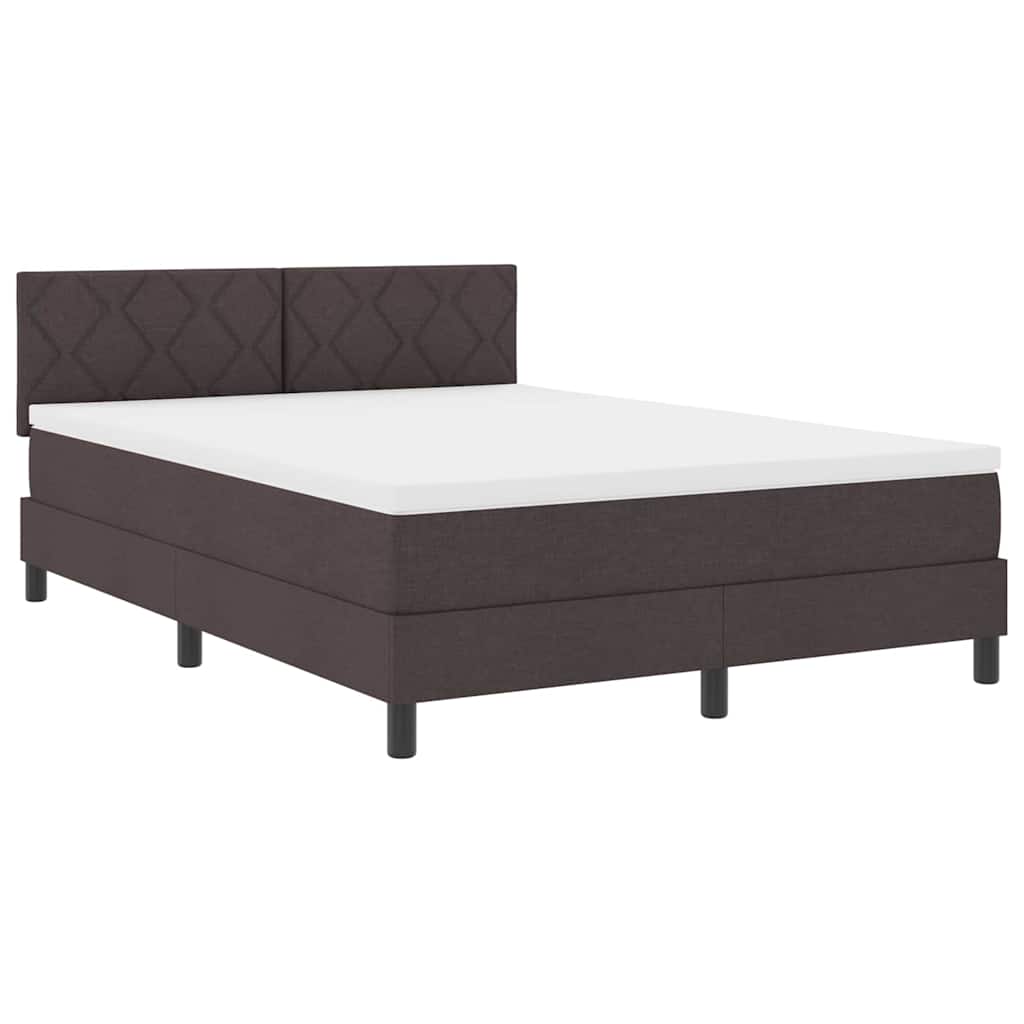 Box spring seng med pude Mørk Brun 140 x 200 cm Stof