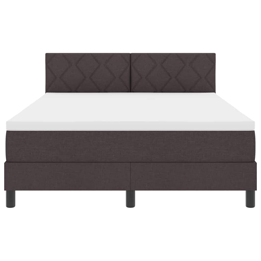 Box spring seng med pude Mørk Brun 140 x 200 cm Stof