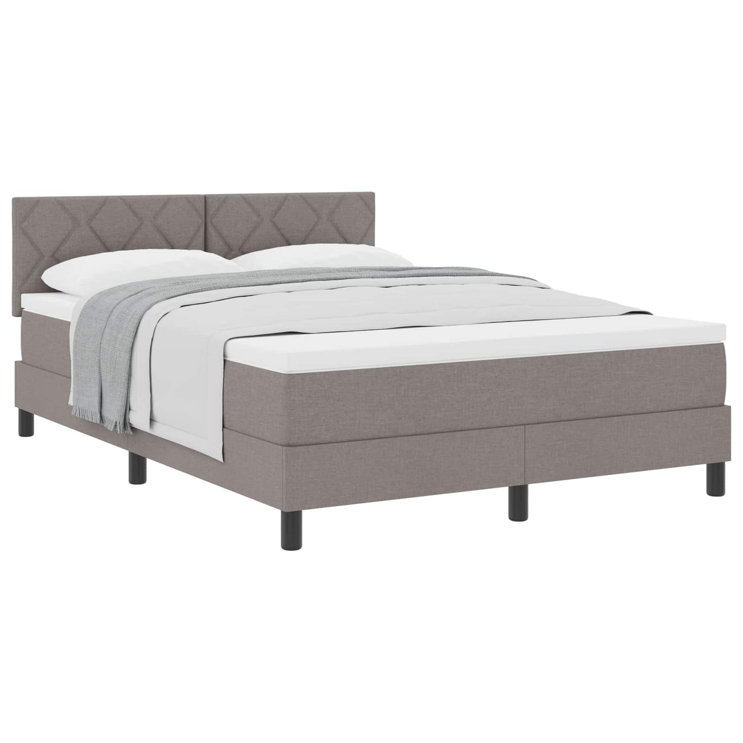 Box spring seng med hovedgærde Gråbrun 140 x 200 cm Stof