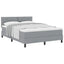 Box spring seng med hovedgærde Lysegrå 160 x 200 cm Stof