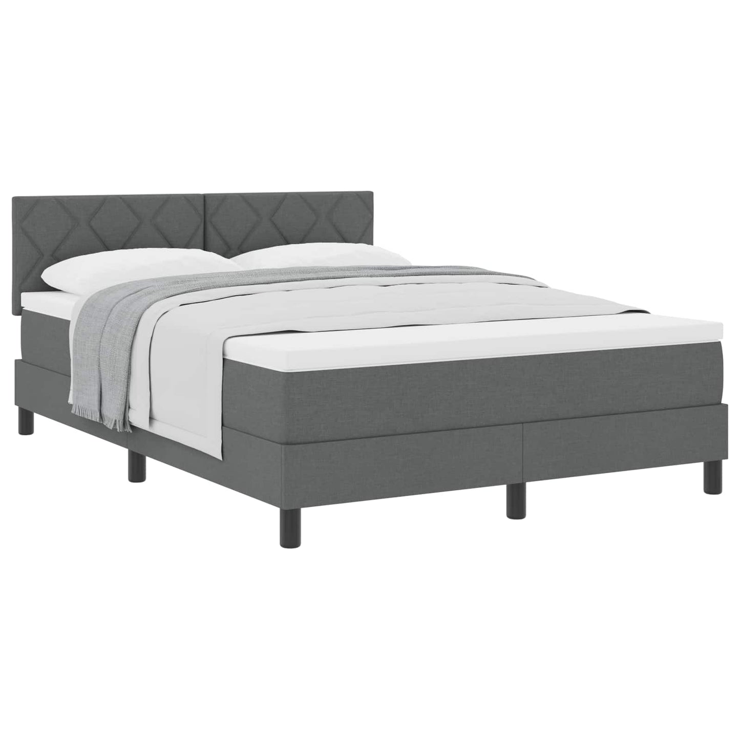 Box spring seng med hovedgærde Mørkegrå 160 x 200 cm Stof