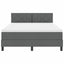 Box spring seng med hovedgærde Mørkegrå 160 x 200 cm Stof
