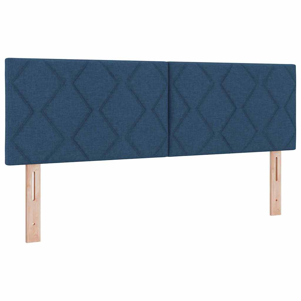 Box spring seng med hovedgærde Blå 160 x 200 cm Stof