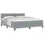 Box spring seng med hovedgærde Lysegrå 180 x 200 cm Stof