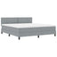Box spring seng med hovedgærde Lysegrå 180 x 200 cm Stof