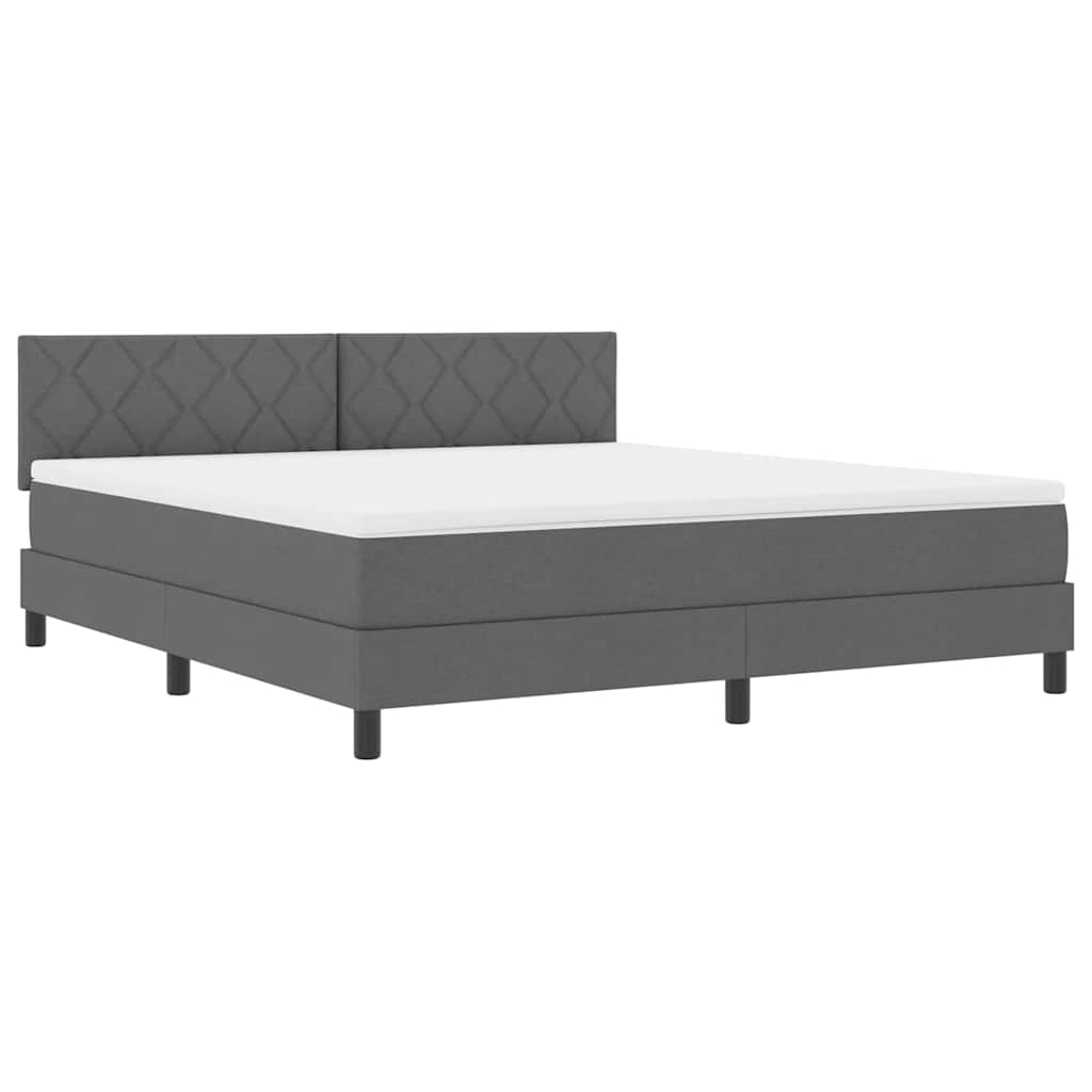 Box spring seng med hovedgærde Mørkegrå 180 x 200 cm Stof