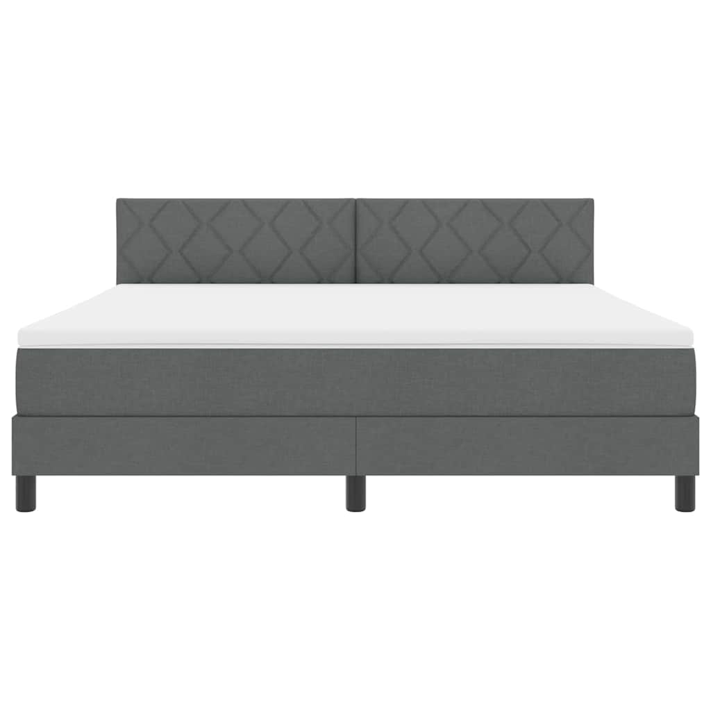 Box spring seng med hovedgærde Mørkegrå 180 x 200 cm Stof