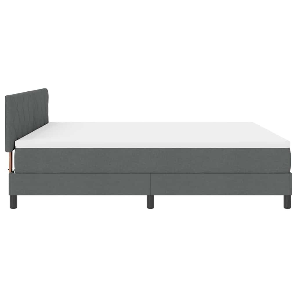 Box spring seng med hovedgærde Mørkegrå 180 x 200 cm Stof