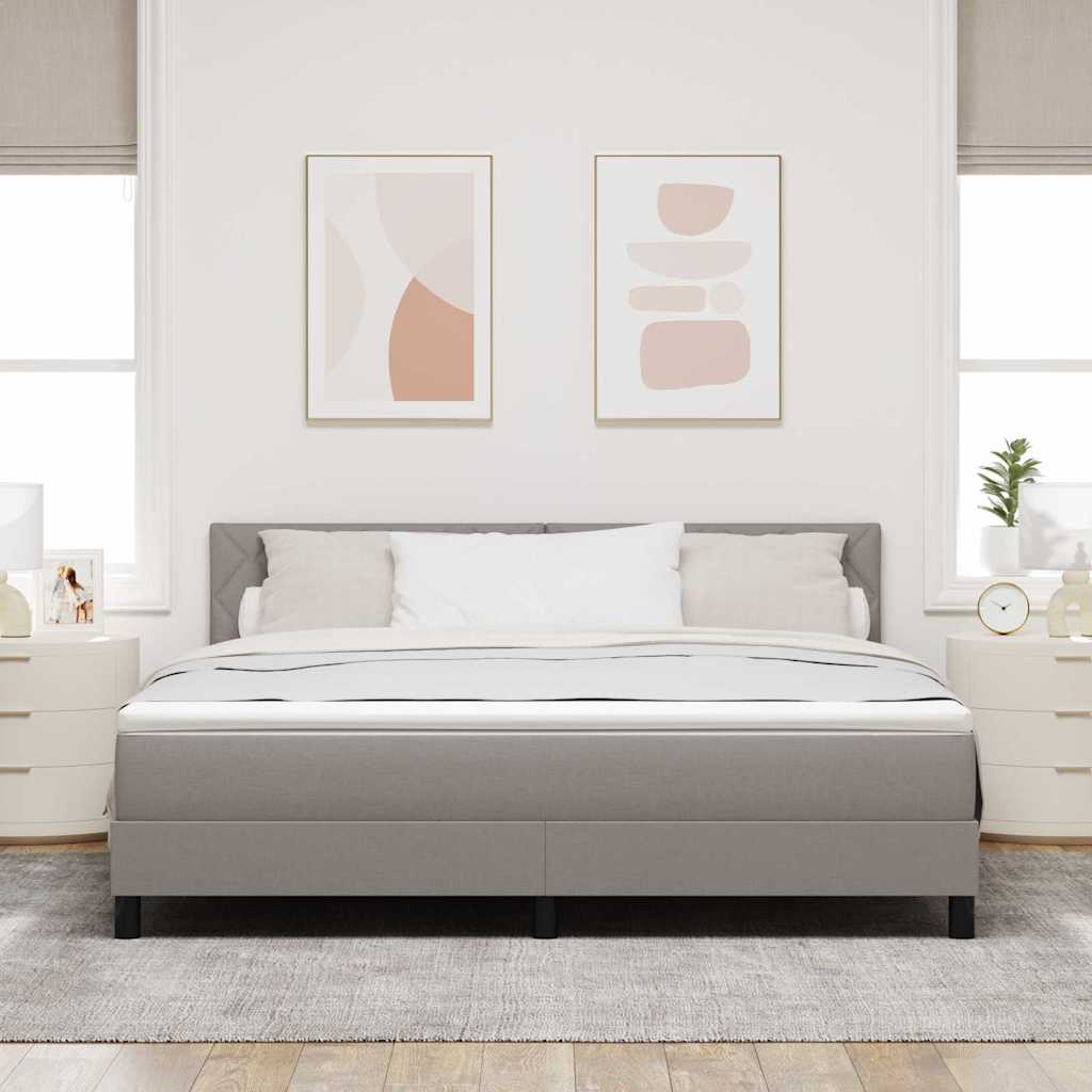 Box spring seng med hovedgærde Gråbrun 180 x 200 cm Stof