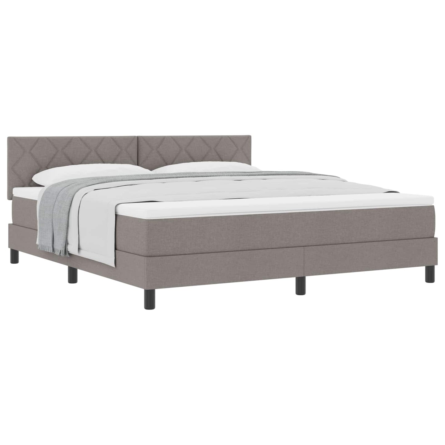 Box spring seng med hovedgærde Gråbrun 180 x 200 cm Stof
