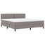 Box spring seng med hovedgærde Gråbrun 180 x 200 cm Stof