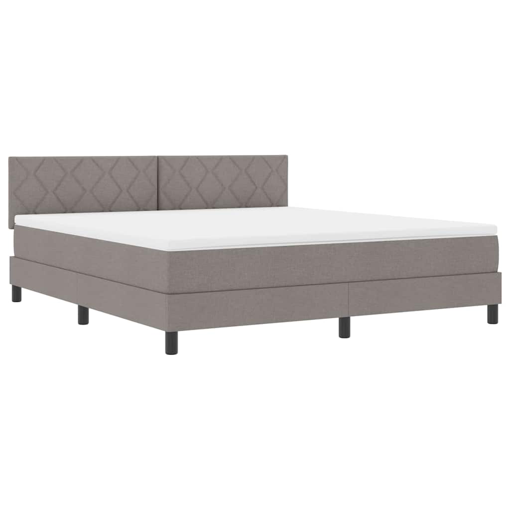 Box spring seng med hovedgærde Gråbrun 180 x 200 cm Stof