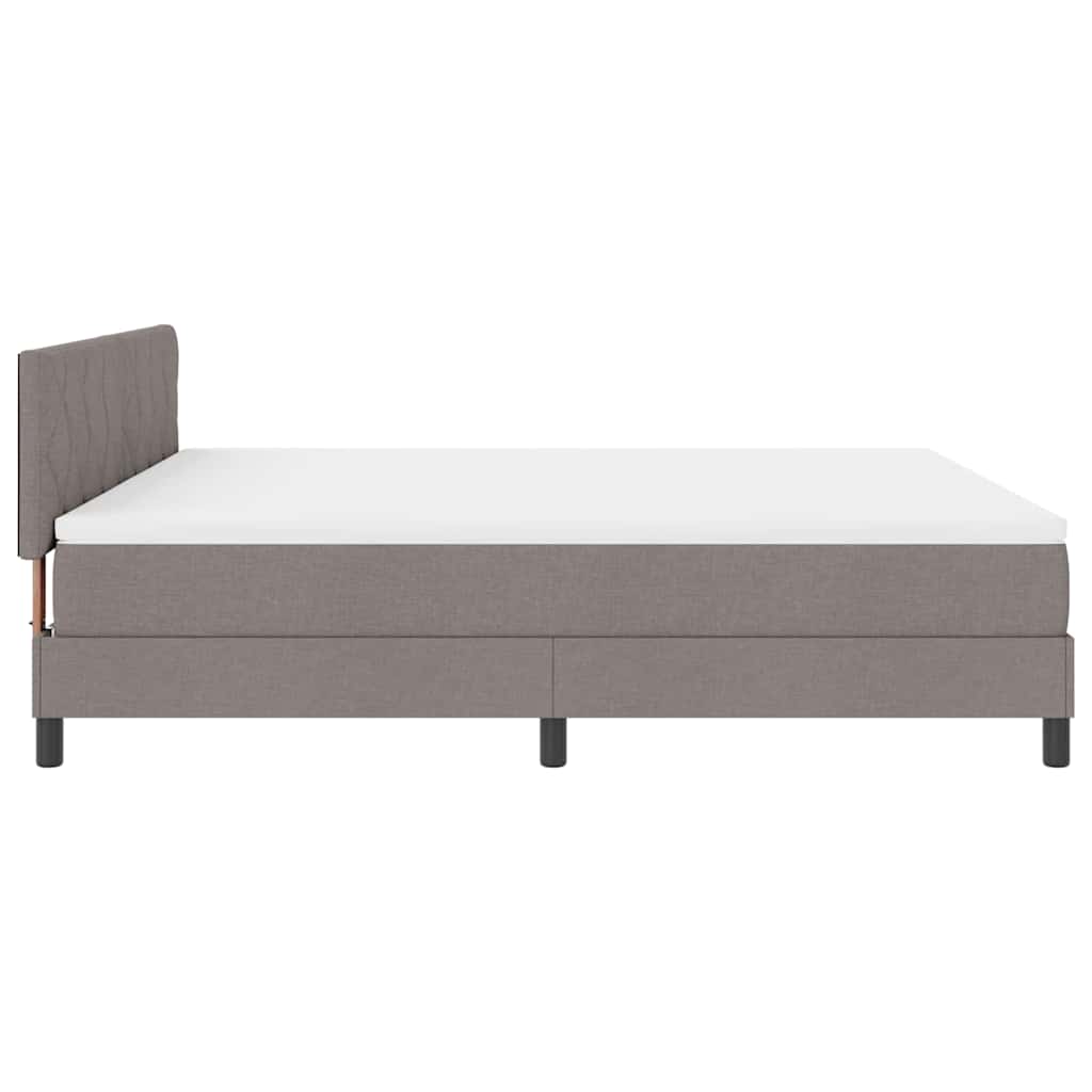 Box spring seng med hovedgærde Gråbrun 180 x 200 cm Stof