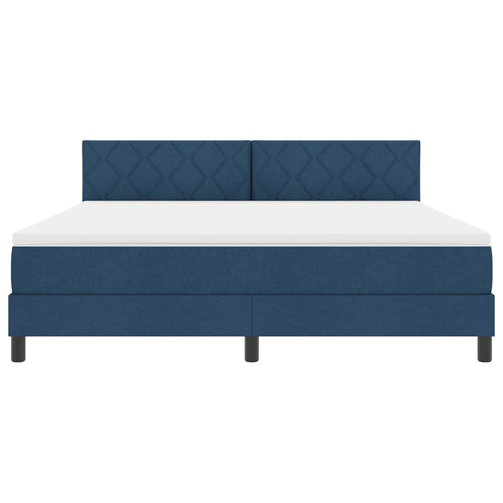 Box spring seng med hovedgærde Blå 180 x 200 cm Stof