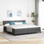 Box spring seng med pude Mørkegrå 200 x 200 cm Stof
